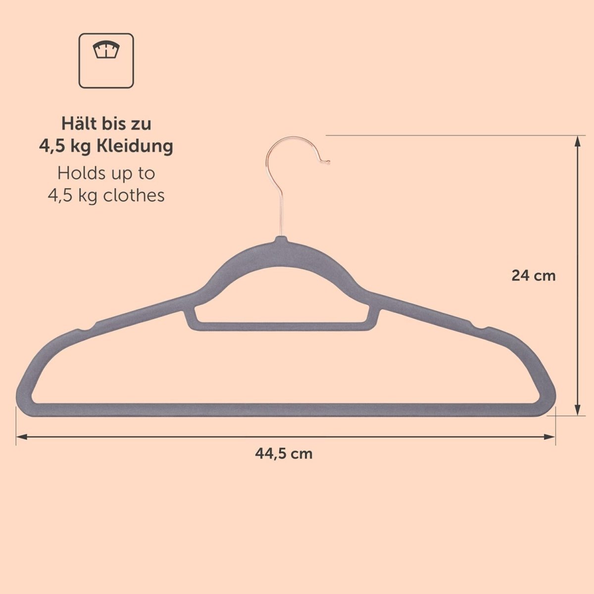 KLEIDERBÜGEL Tyra - mit Samtbezug -