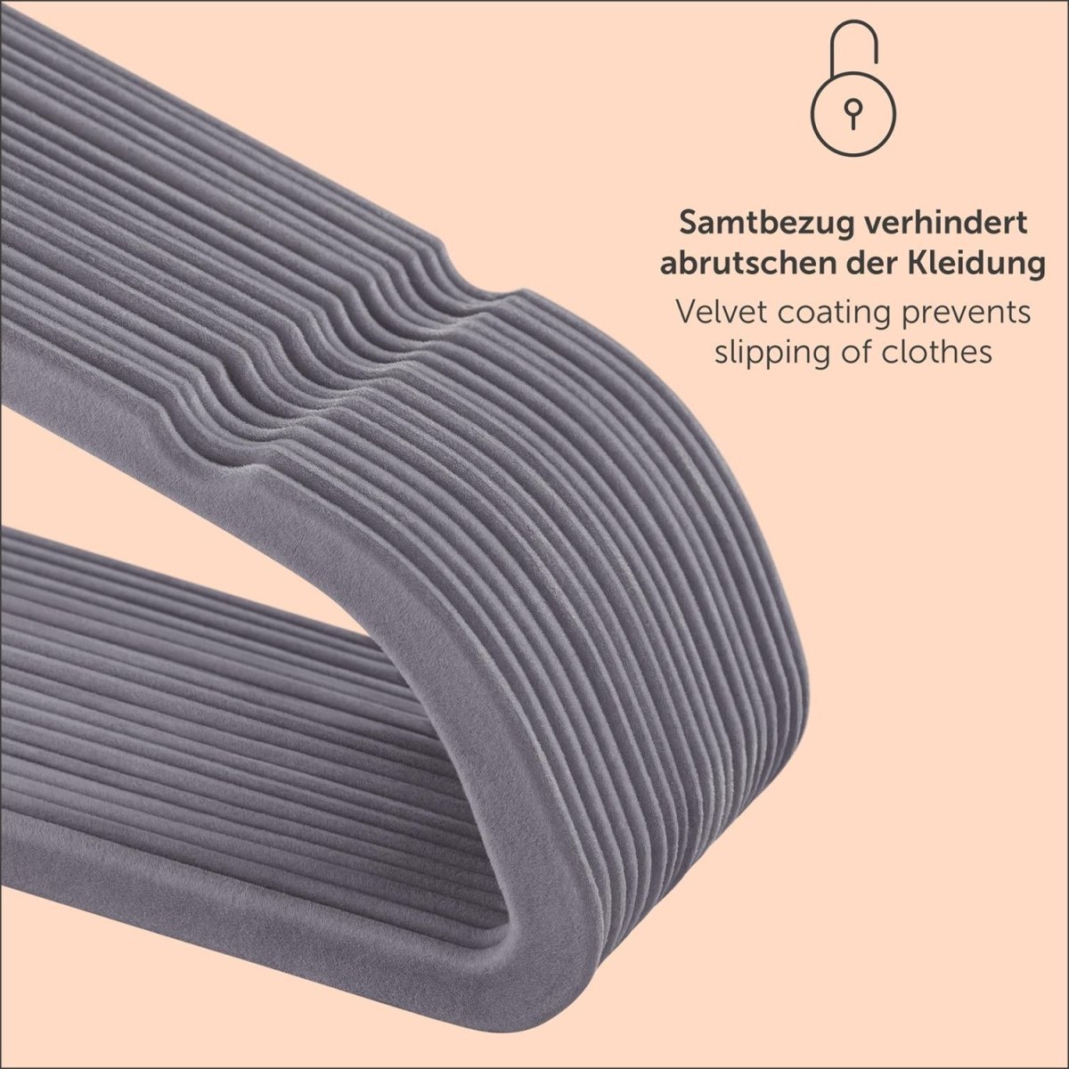 KLEIDERBÜGEL Tyra - mit Samtbezug -