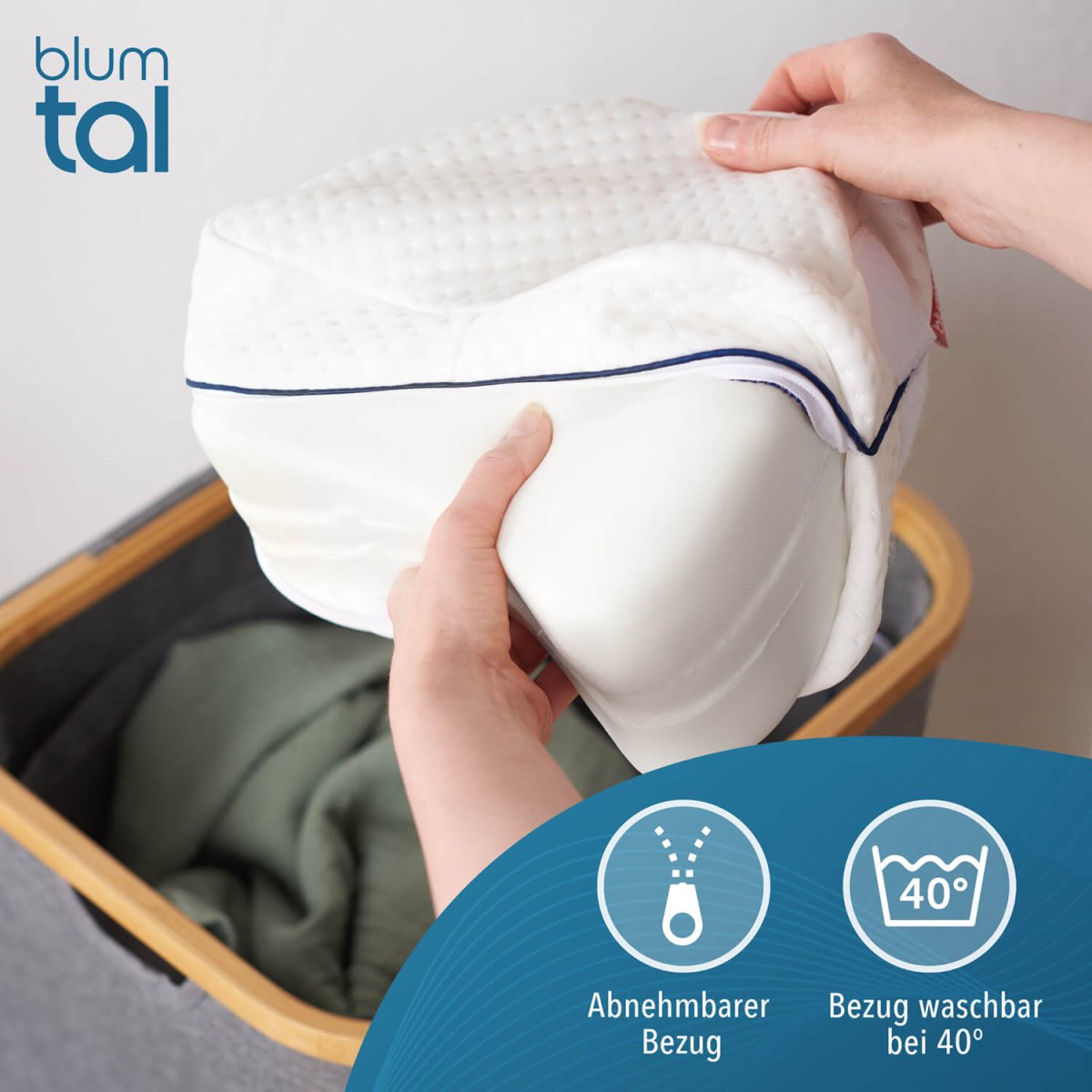 KNIEKISSEN für Seitenschläfer aus Memory Foam, Oeko - Tex Zertifiziert -