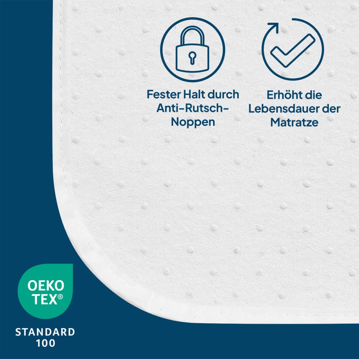 LATTENROST AUFLAGE, Oeko - Tex Zertifizierter Matratzenschoner mit Anti - Rutsch - Schicht -