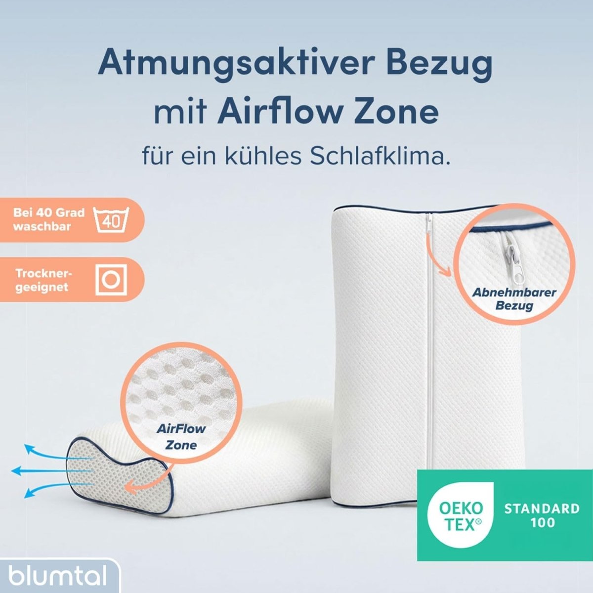 MEMORY FOAM KISSEN - Orthopädisches Nackenstützkissen, Höhenverstellbar-