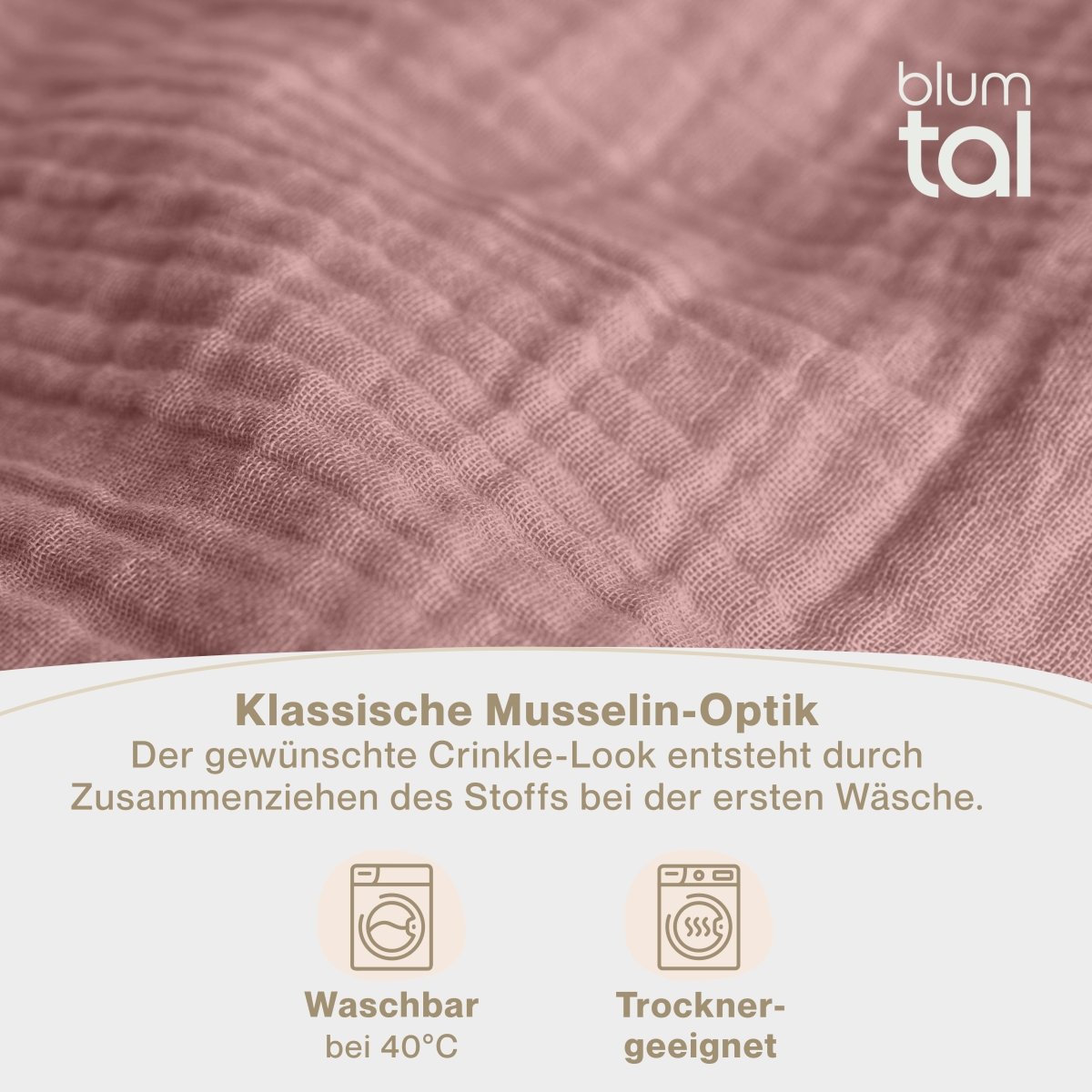 Musselin BETTWÄSCHE Vili aus Baumwolle, Oeko - Tex Zertifiziert -