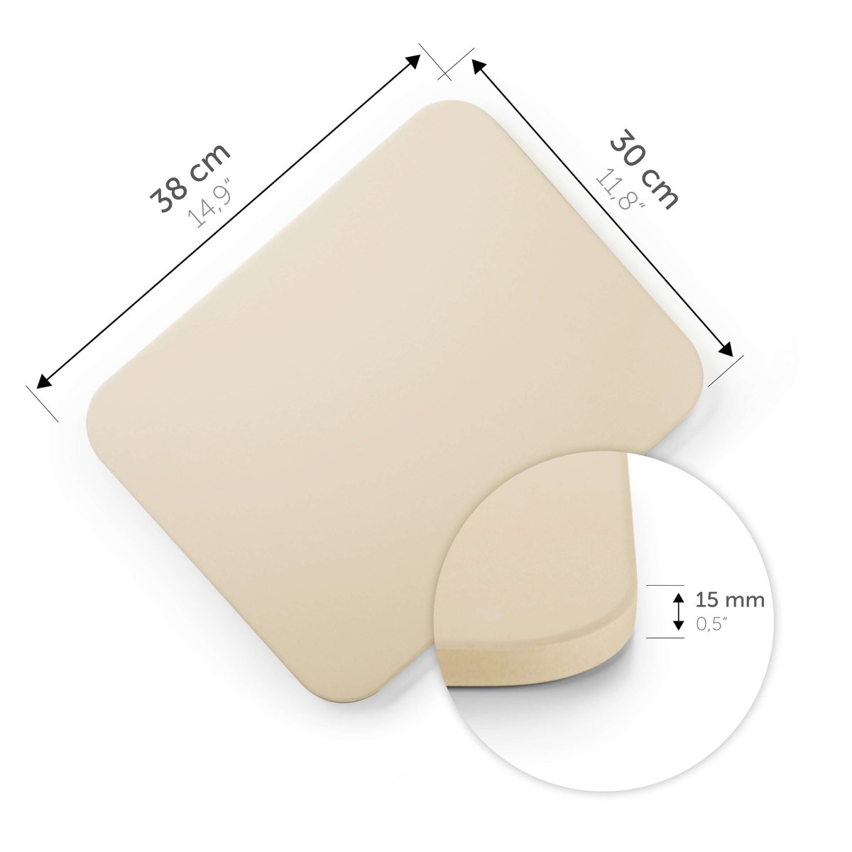 PIZZASTEIN aus Cordierit - Stein - 38x30 bis 900 C° -