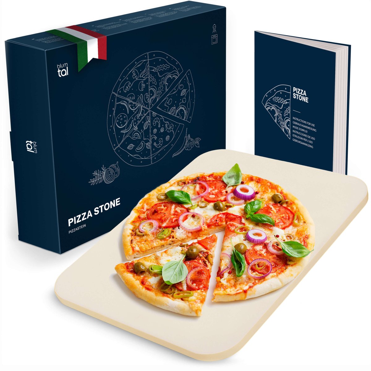 PIZZASTEIN aus Cordierit - Stein - 38x30 bis 900 C° -