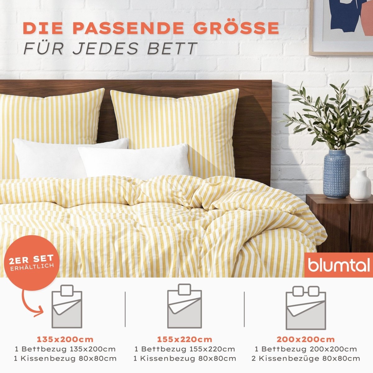 Seersucker BETTWÄSCHE Mani aus 50% Baumwolle & 50% Viskose - Oeko - Tex zertifiziert -