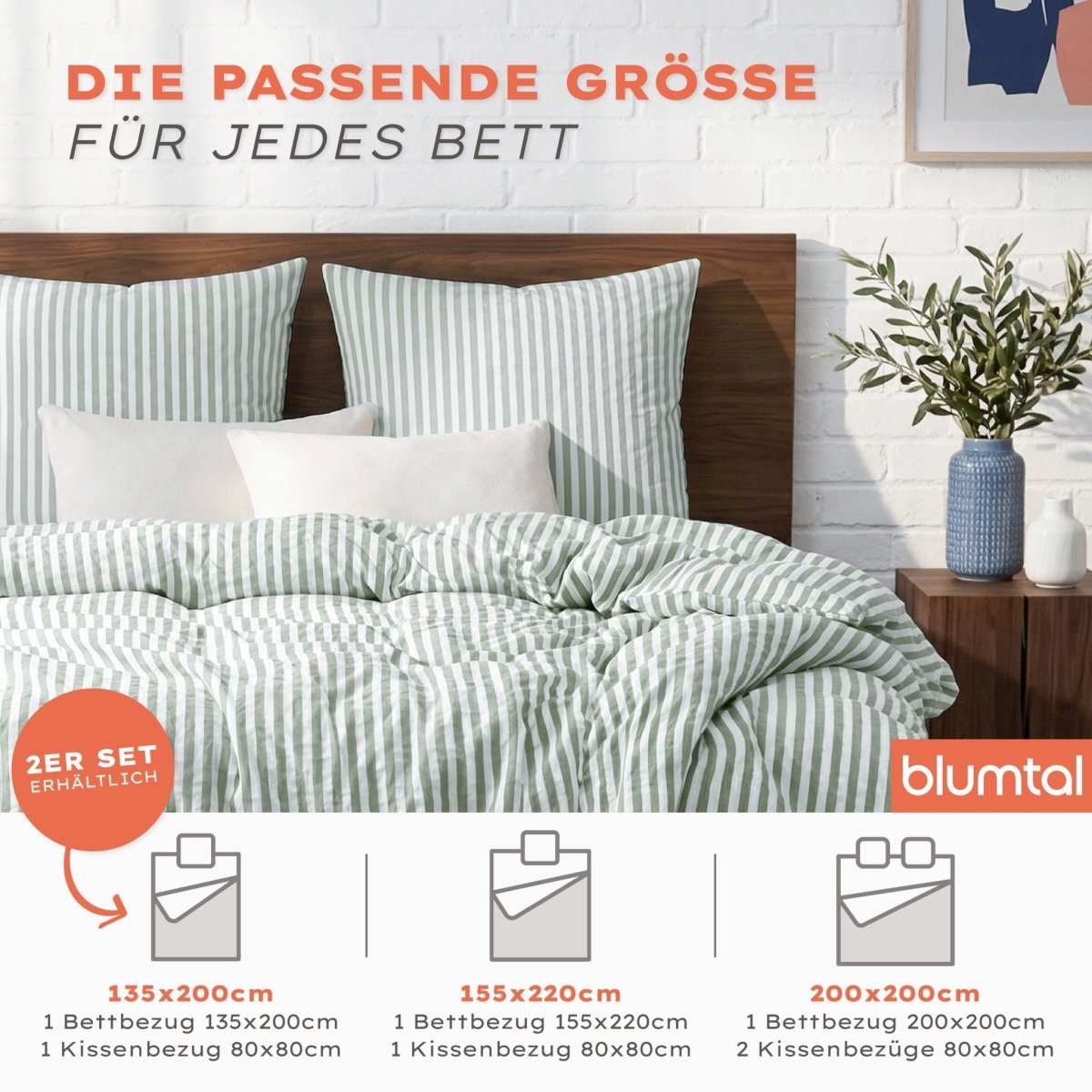 Seersucker BETTWÄSCHE Mani aus 50% Baumwolle & 50% Viskose - Oeko - Tex zertifiziert -