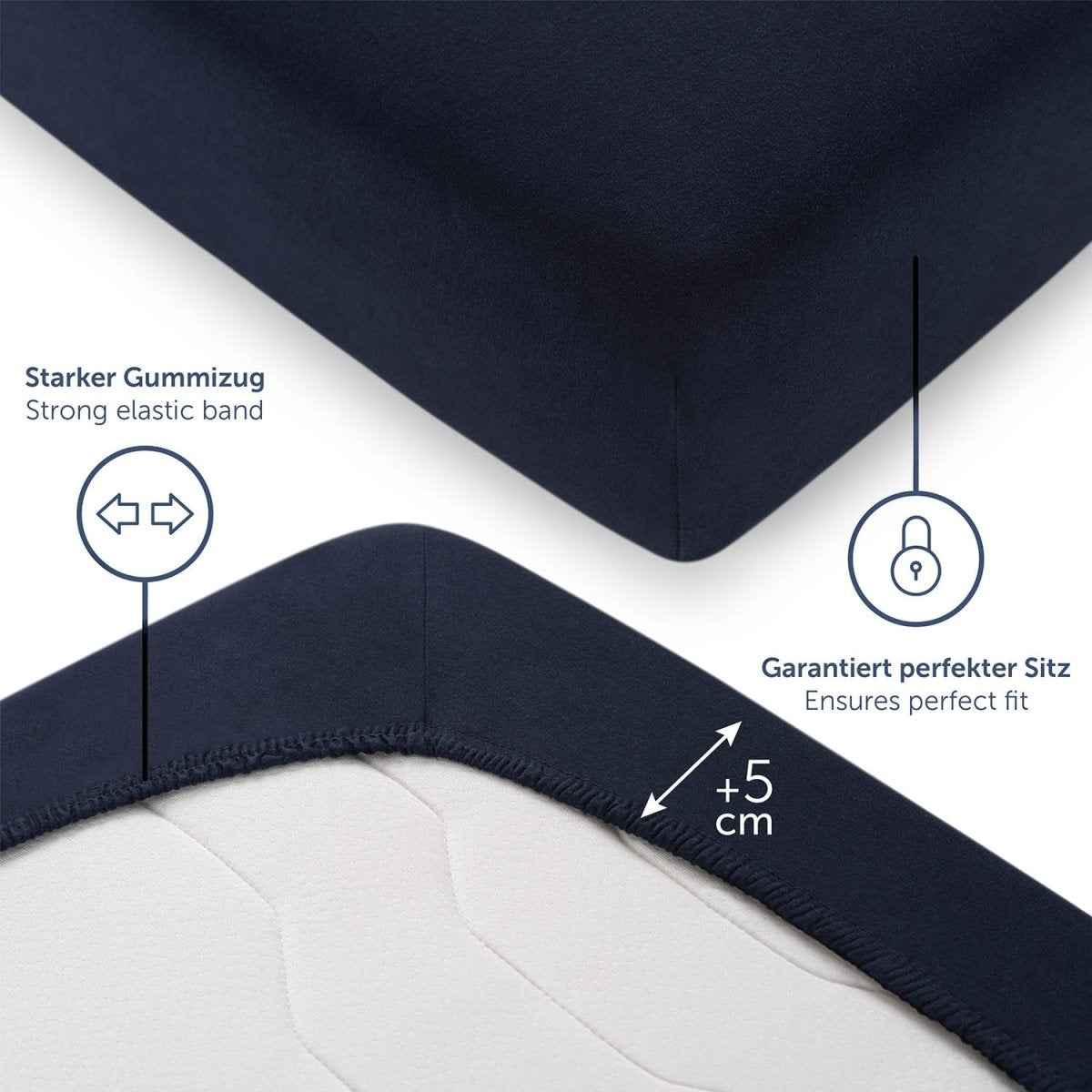 SPANNBETTLAKEN Leander - Premium aus Baumwolle, Oekotex Zertifiziert -