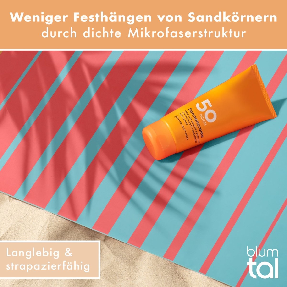 STRANDHANDTUCH aus Mikrofaser - 90x180cm kompakt und schnelltrocknend-
