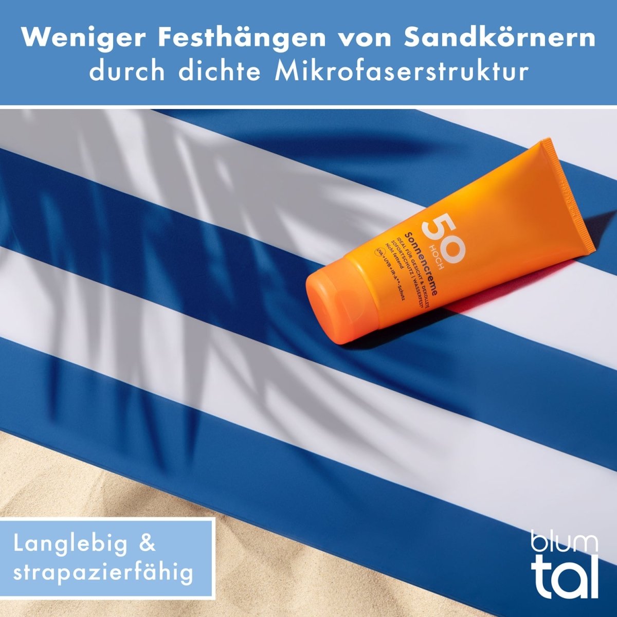 STRANDHANDTUCH aus Mikrofaser - 90x180cm kompakt und schnelltrocknend-