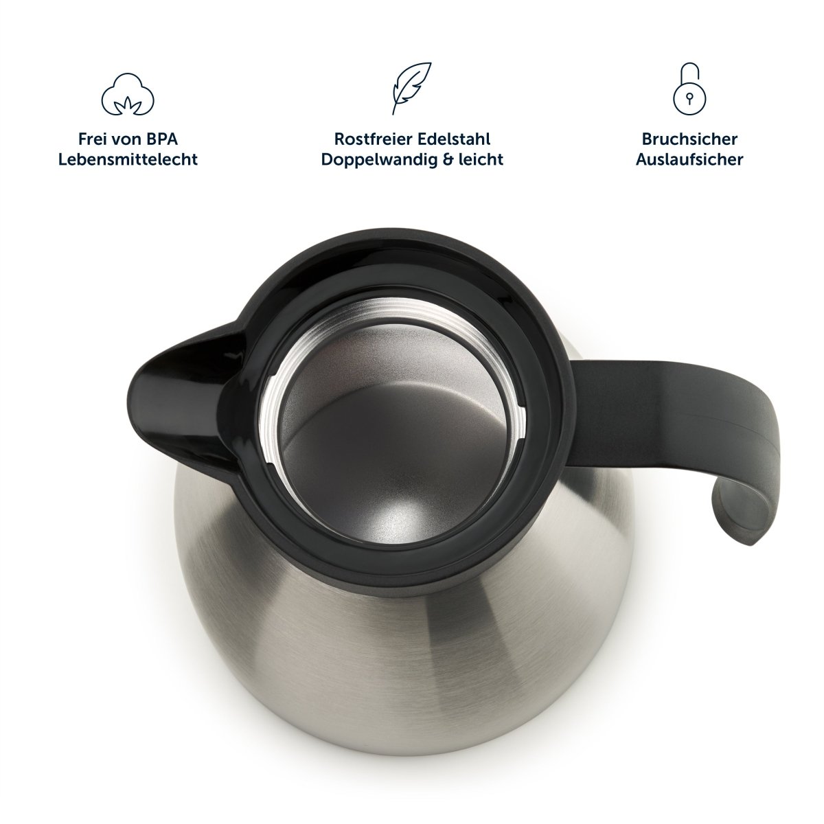 Thermoskanne aus Edelstahl, BPA - freie Isolierkanne mit Quick Tip Verschluss -