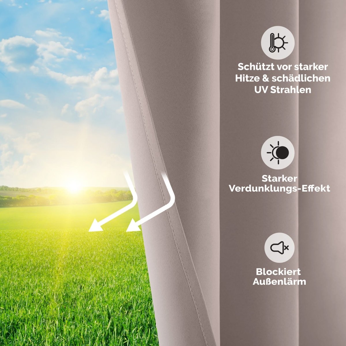 VERDUNKELUNGSVORHÄNGE mit Kräuselband -