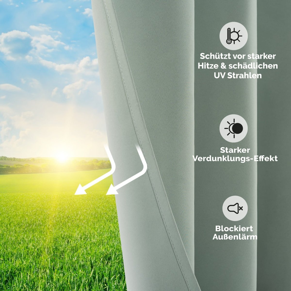 VERDUNKELUNGSVORHÄNGE mit Kräuselband -