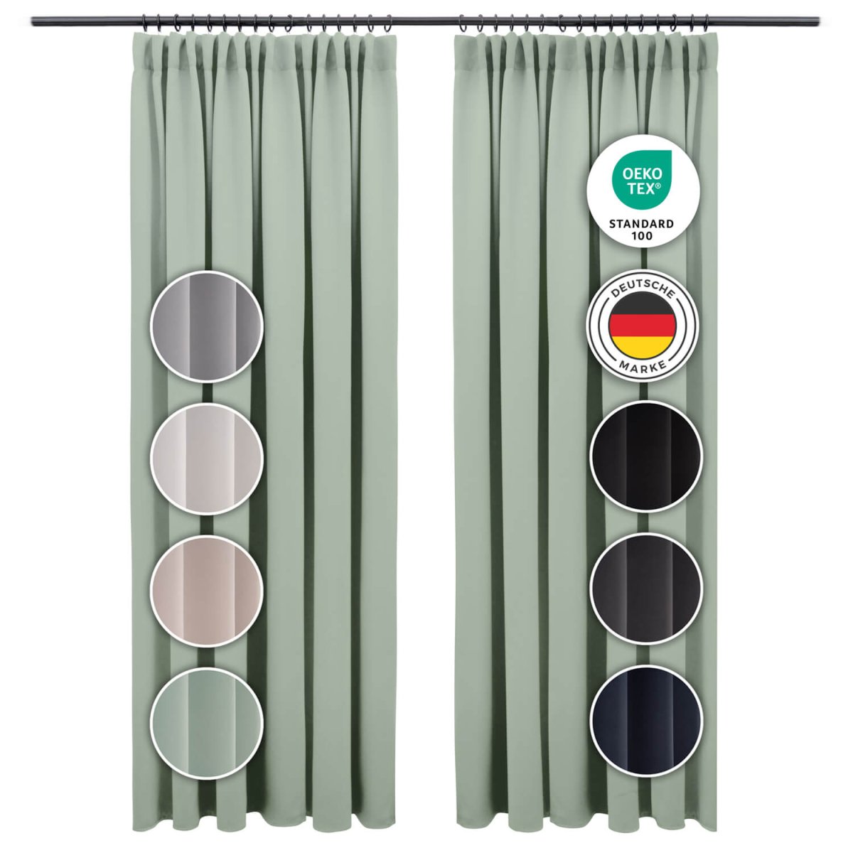VERDUNKELUNGSVORHÄNGE mit Kräuselband -