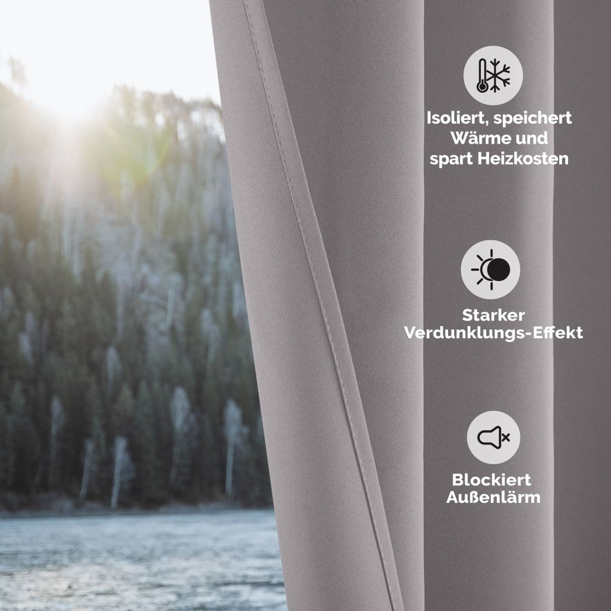 VERDUNKELUNGSVORHÄNGE mit Kräuselband -