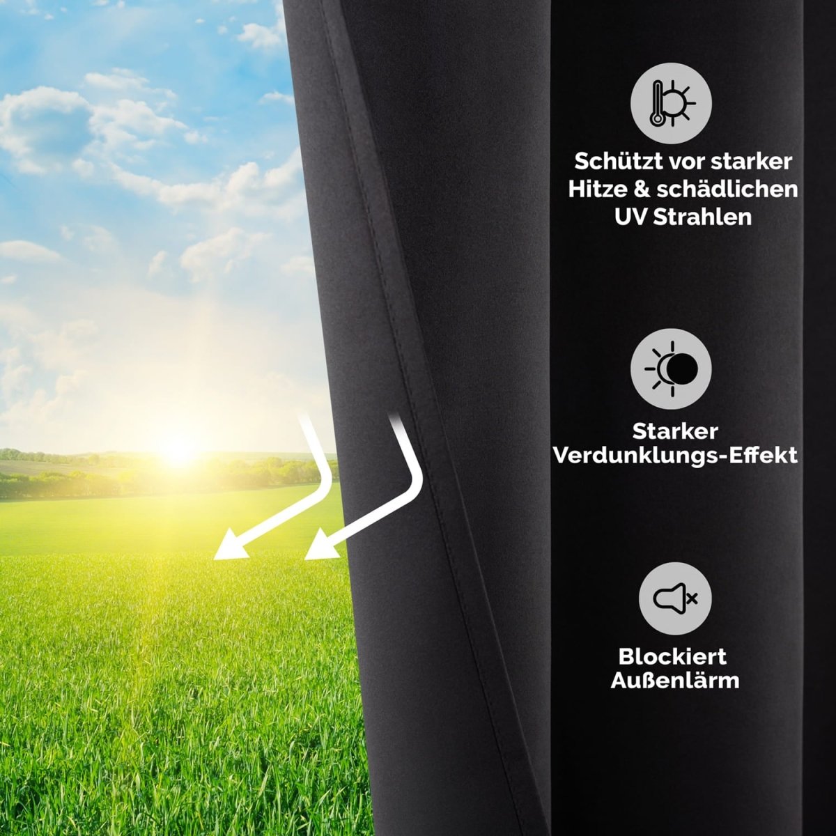 VERDUNKELUNGSVORHÄNGE mit Kräuselband -