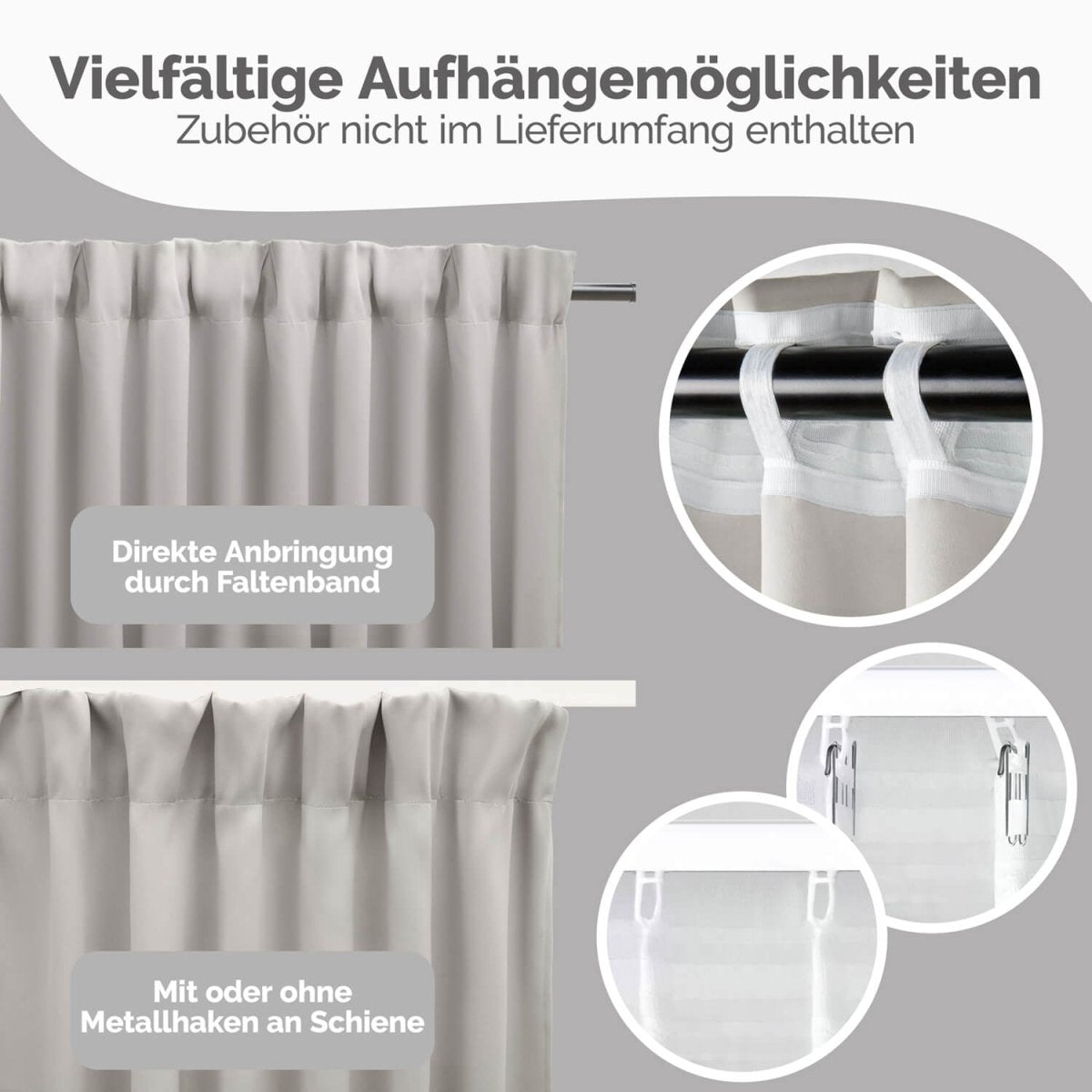 VERDUNKELUNGSVORHÄNGE mit Kräuselband -