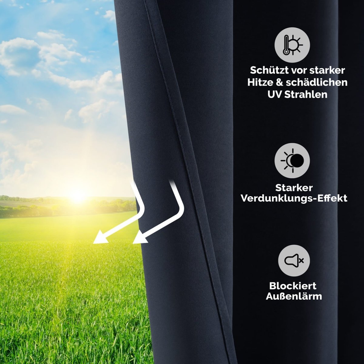 VERDUNKELUNGSVORHÄNGE mit Kräuselband -