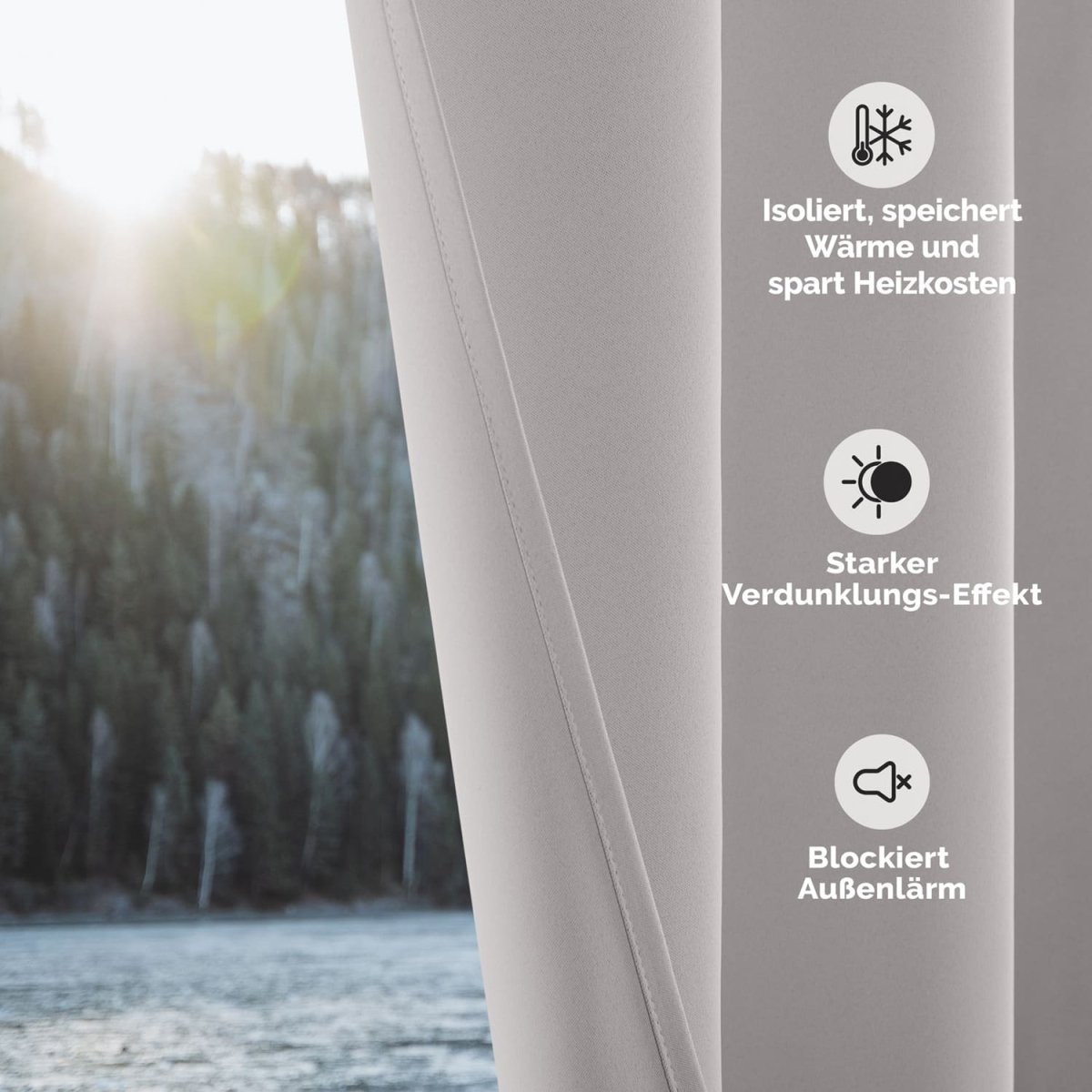 VERDUNKELUNGSVORHÄNGE mit Kräuselband -