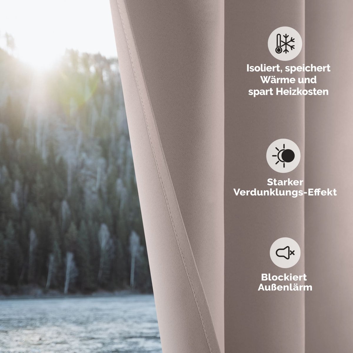 VERDUNKELUNGSVORHÄNGE mit Kräuselband -