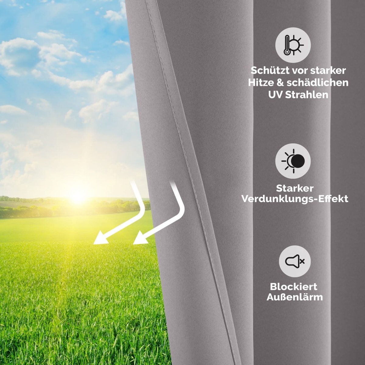 VERDUNKELUNGSVORHÄNGE mit Kräuselband -