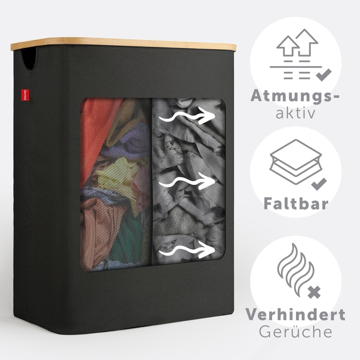 WÄSCHEKORB mit herausnehmbaren Wäschesack -