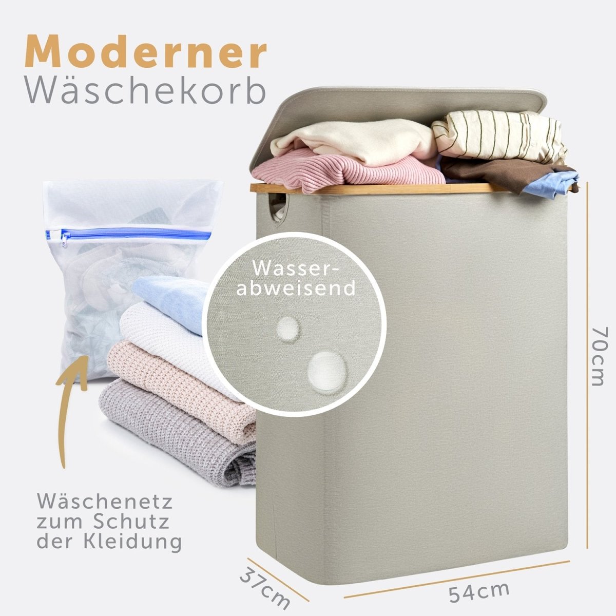 WÄSCHEKORB mit herausnehmbaren Wäschesack -