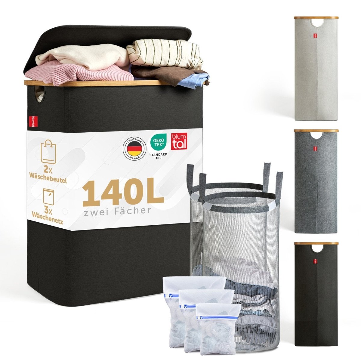 WÄSCHEKORB mit herausnehmbaren Wäschesack -
