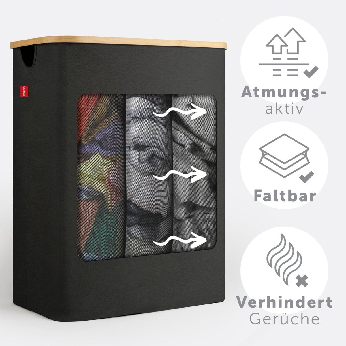 WÄSCHEKORB mit herausnehmbaren Wäschesack -