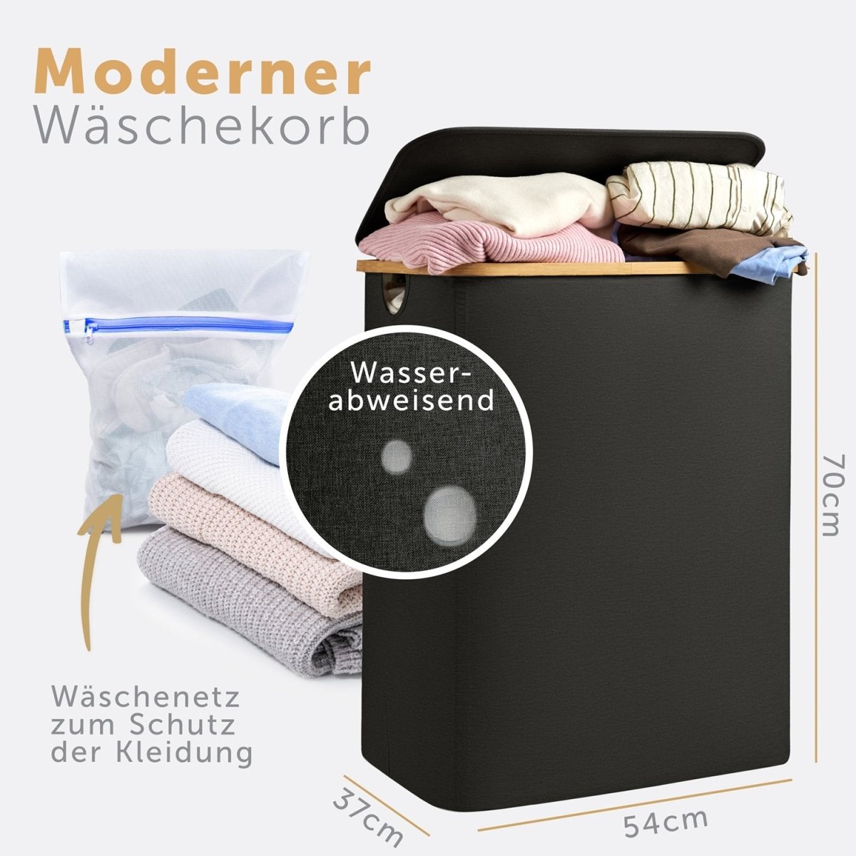 WÄSCHEKORB mit herausnehmbaren Wäschesack -