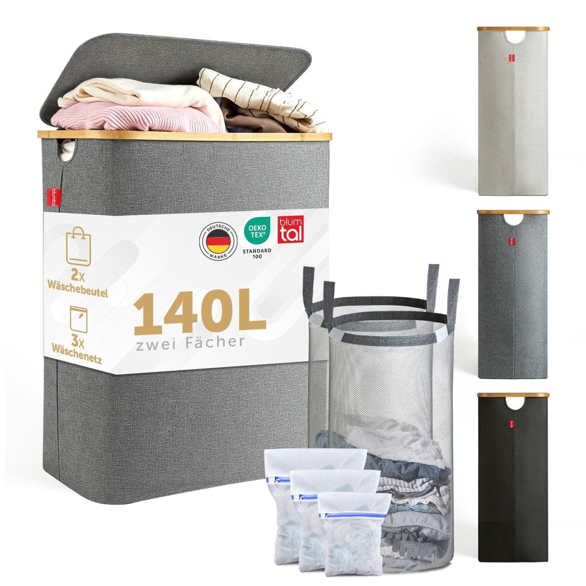 WÄSCHEKORB mit herausnehmbaren Wäschesack -