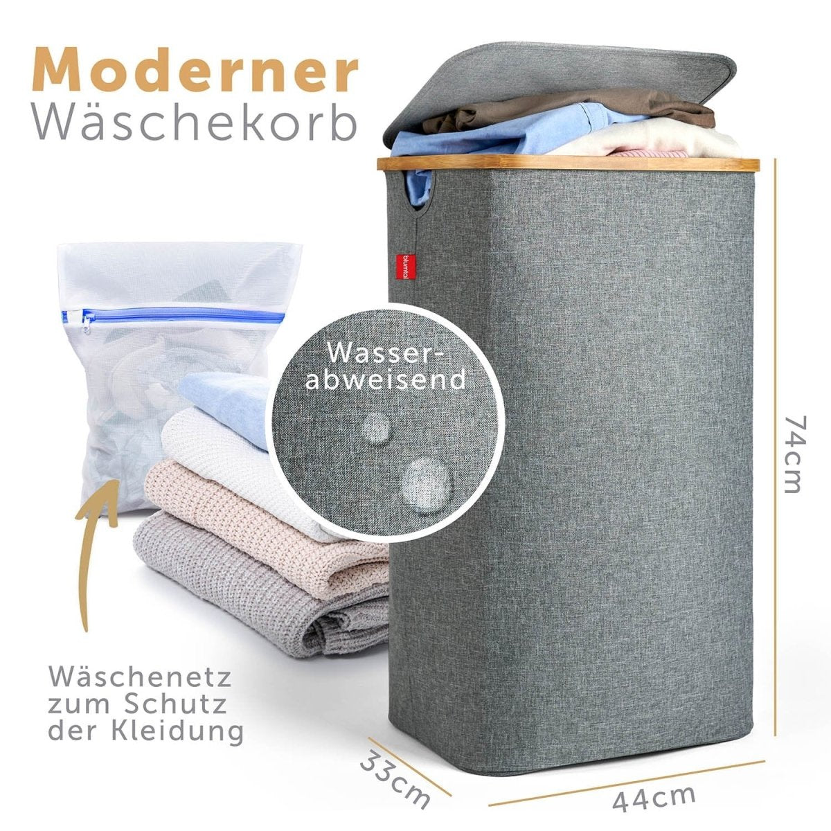 WÄSCHEKORB mit herausnehmbaren Wäschesack -
