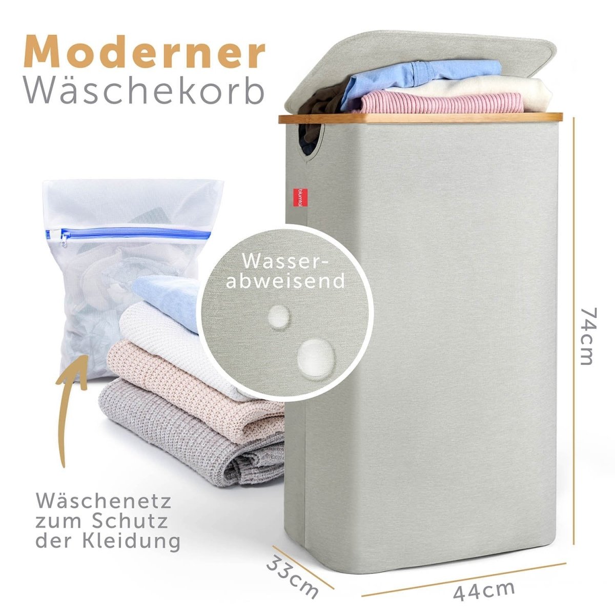 WÄSCHEKORB mit herausnehmbaren Wäschesack -