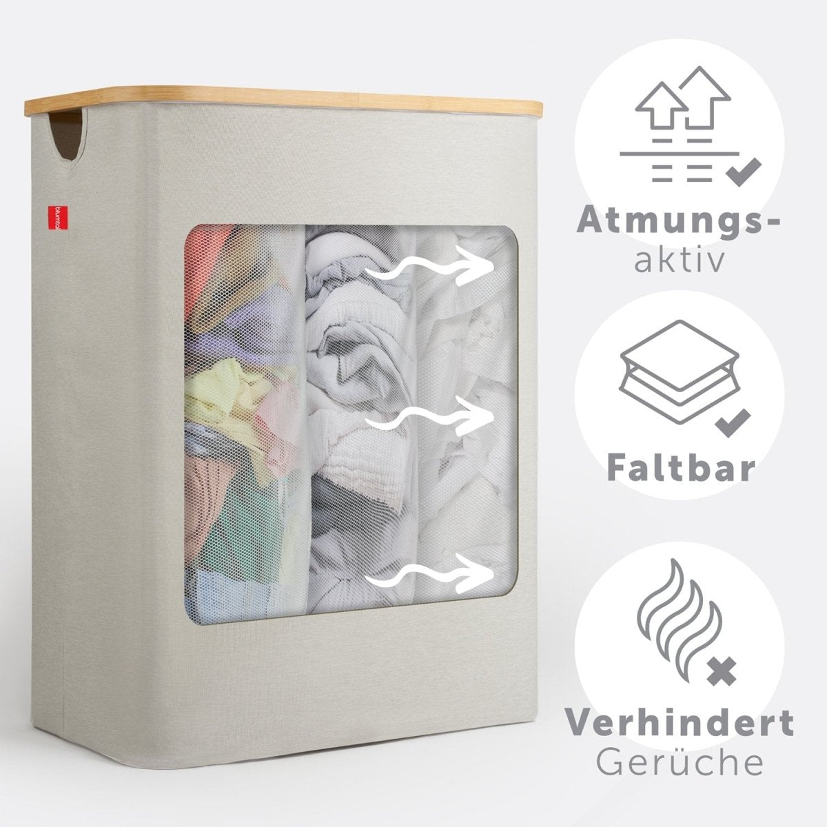 WÄSCHEKORB mit herausnehmbaren Wäschesack -