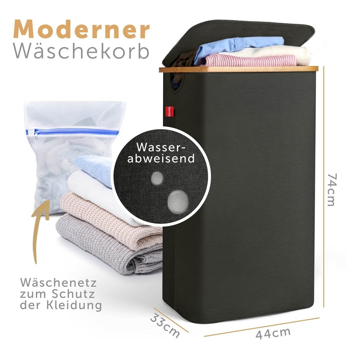 WÄSCHEKORB mit herausnehmbaren Wäschesack -