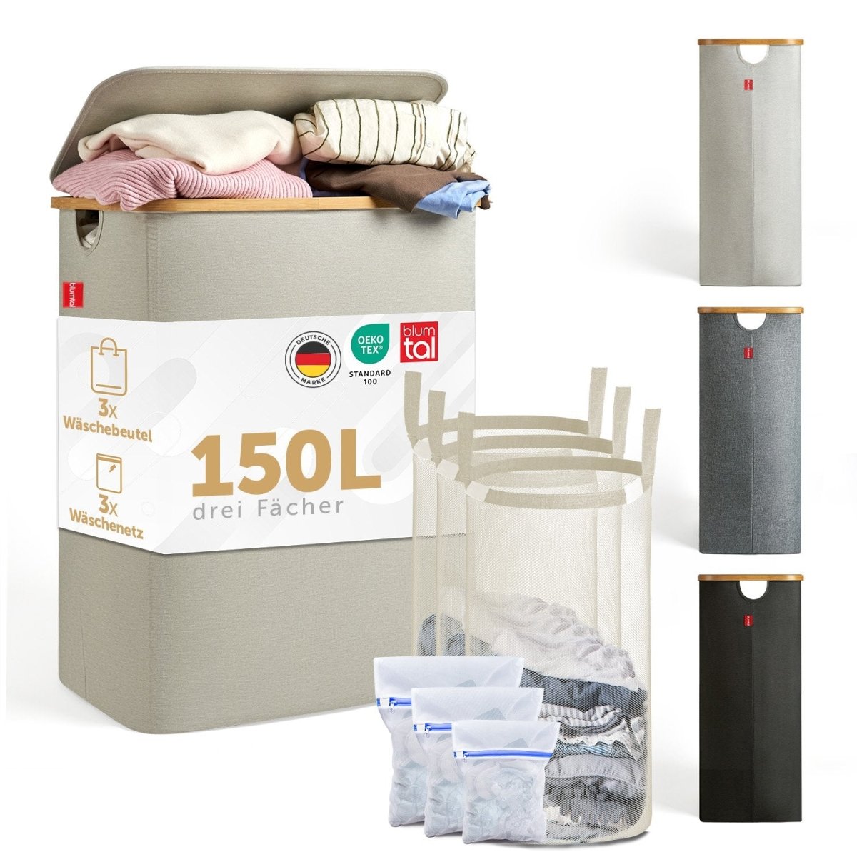 WÄSCHEKORB mit herausnehmbaren Wäschesack -