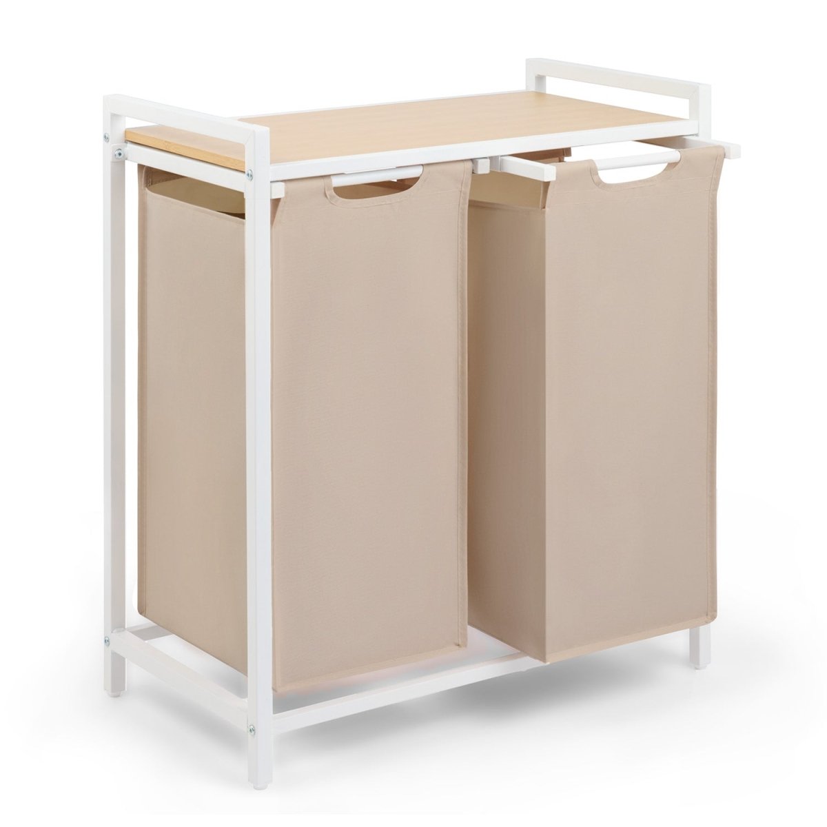 WÄSCHEKORB mit Metall - Rahme - Ablage & Beinen + 4 Verschiedenen Designs -