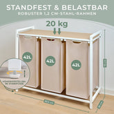 WÄSCHEKORB mit Metall - Rahme - Ablage & Beinen + 4 Verschiedenen Designs -