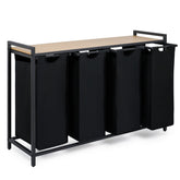 WÄSCHEKORB mit Metall - Rahme - Ablage & Beinen + 4 Verschiedenen Designs -