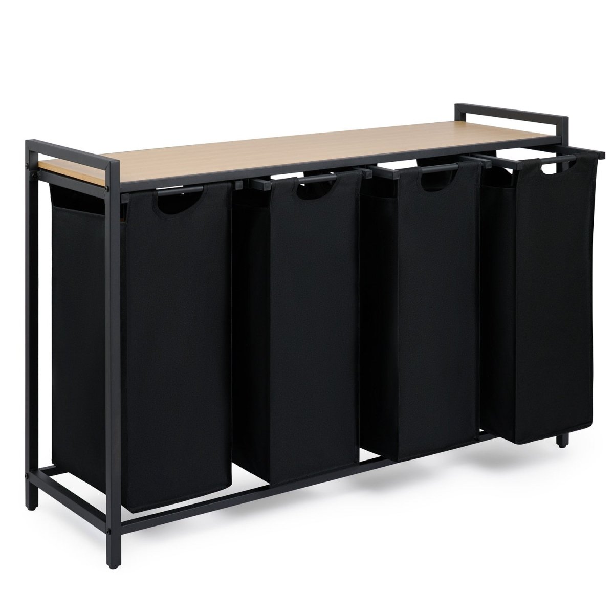 WÄSCHEKORB mit Metall - Rahme - Ablage & Beinen + 4 Verschiedenen Designs -