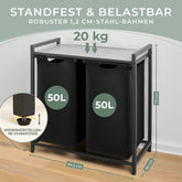 WÄSCHEKORB mit Metall - Rahme - Ablage & Beinen + 4 Verschiedenen Designs -