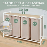 WÄSCHEKORB mit Metall - Rahme - Ablage & Beinen + 4 Verschiedenen Designs -