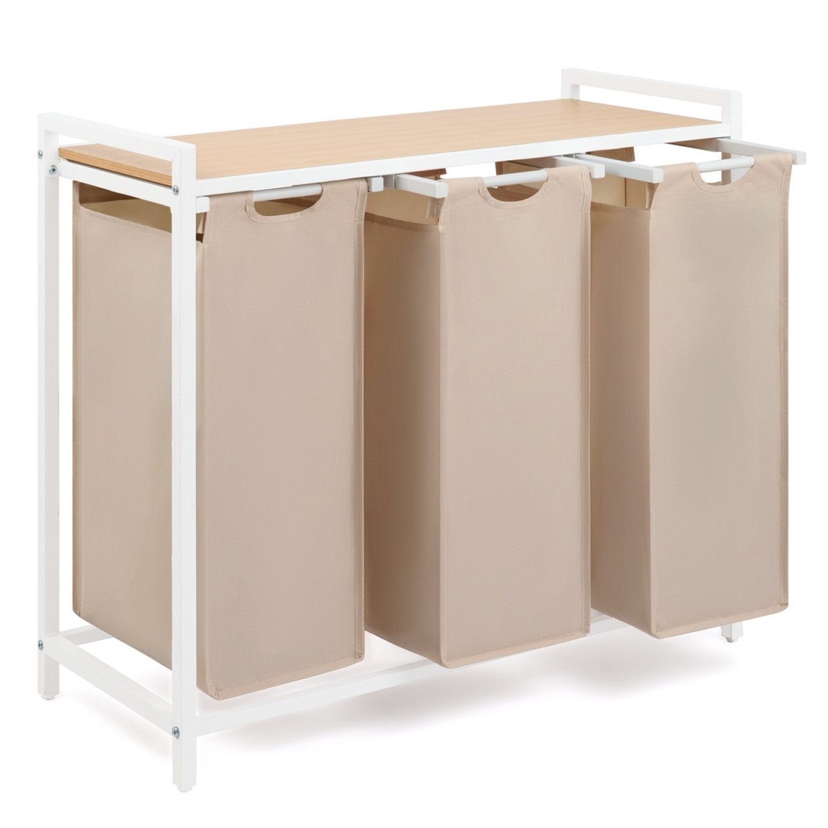 WÄSCHEKORB mit Metall - Rahme - Ablage & Beinen + 4 Verschiedenen Designs -