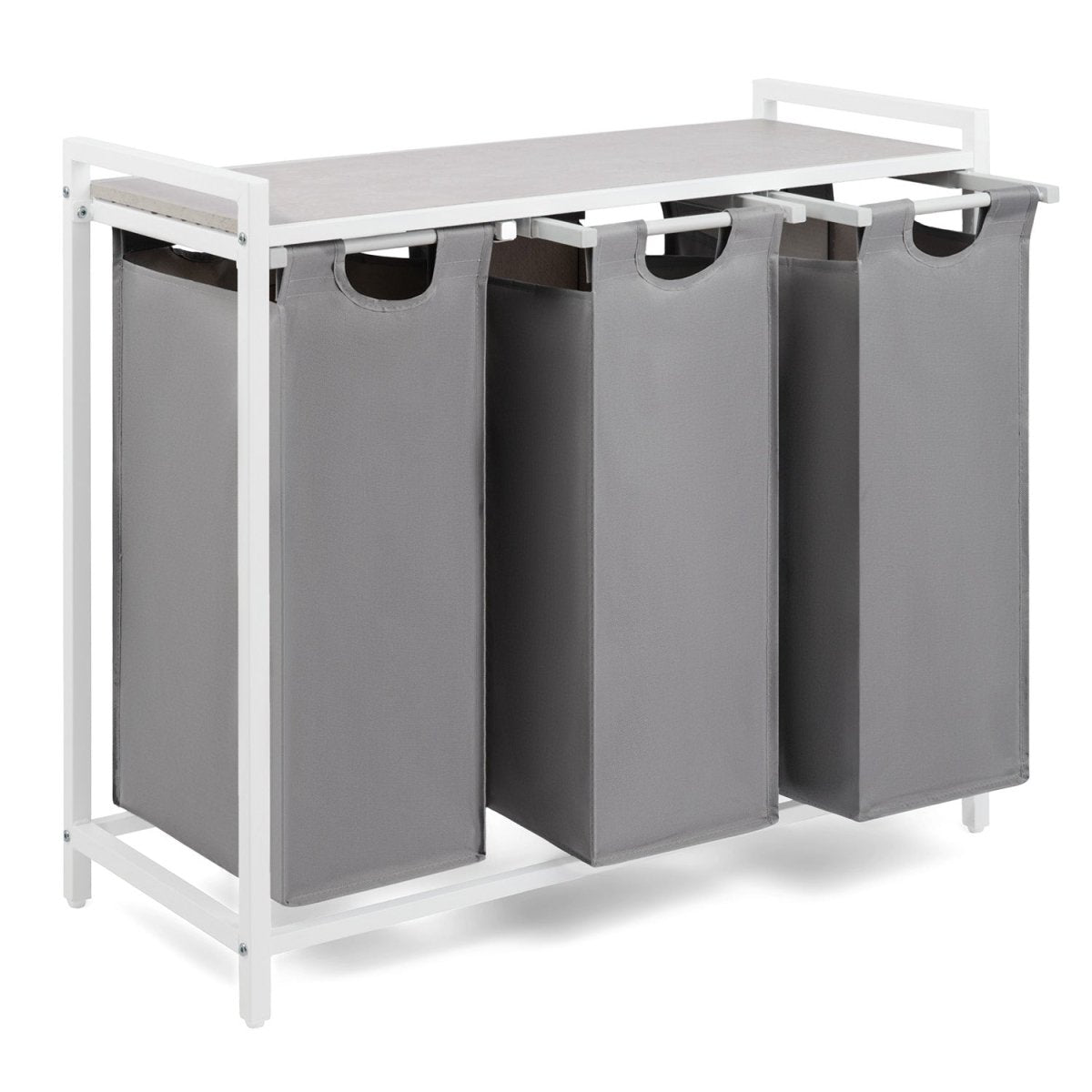 WÄSCHEKORB mit Metall - Rahme - Ablage & Beinen + 4 Verschiedenen Designs -