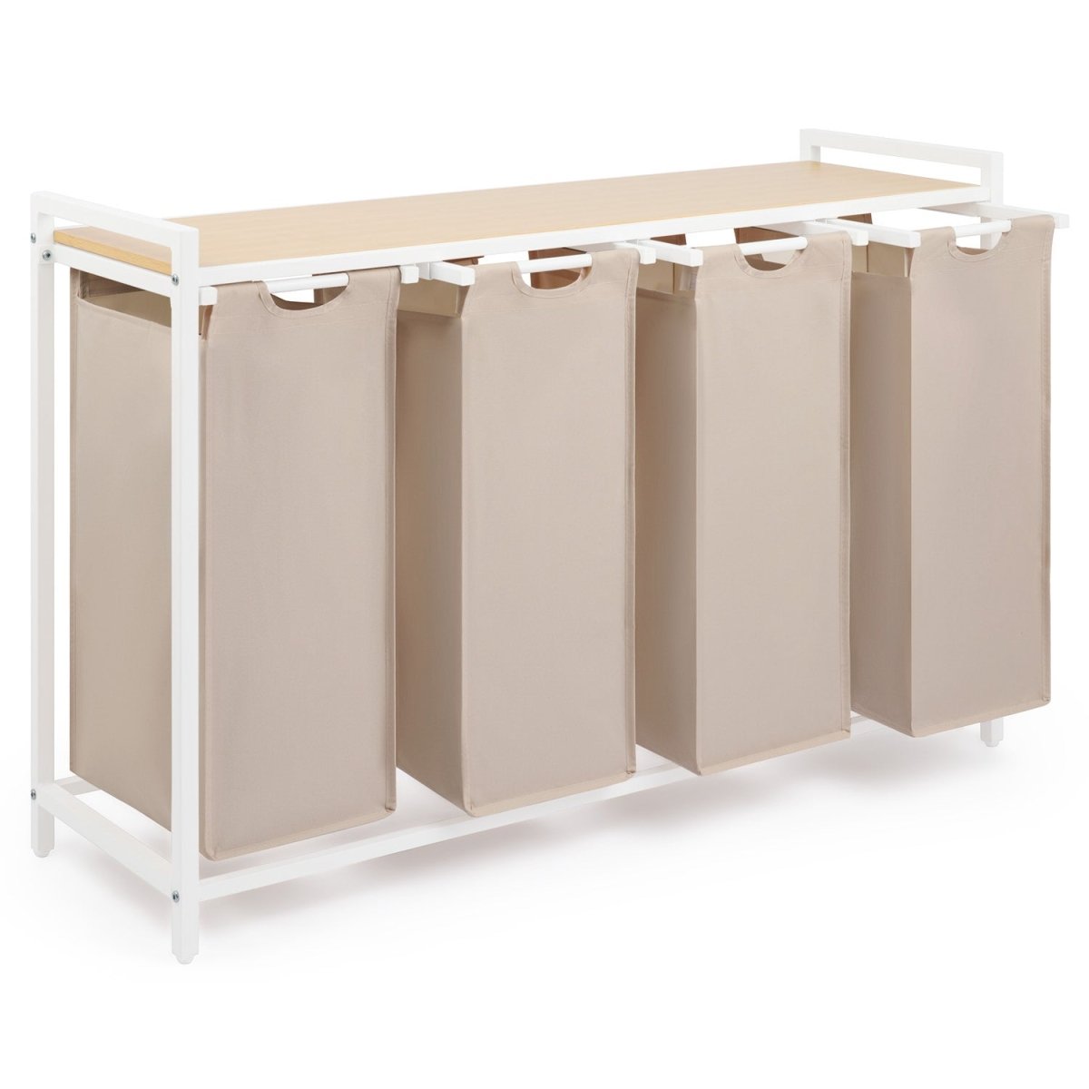 WÄSCHEKORB mit Metall - Rahme - Ablage & Beinen + 4 Verschiedenen Designs -