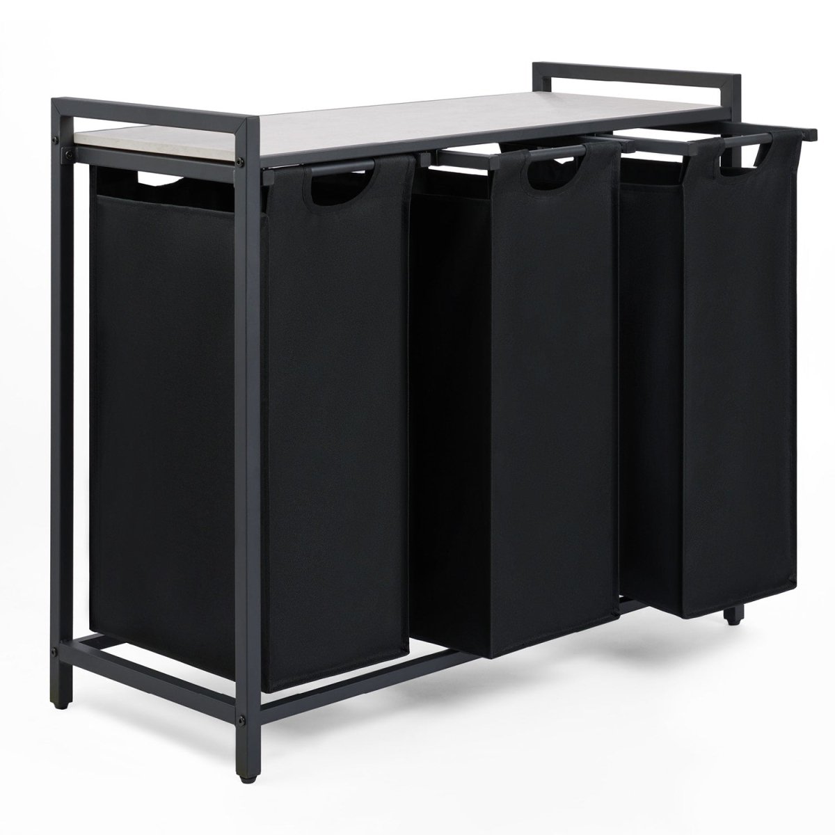 WÄSCHEKORB mit Metall - Rahme - Ablage & Beinen + 4 Verschiedenen Designs -
