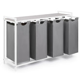 WÄSCHEKORB mit Metall - Rahme - Ablage & Beinen + 4 Verschiedenen Designs -