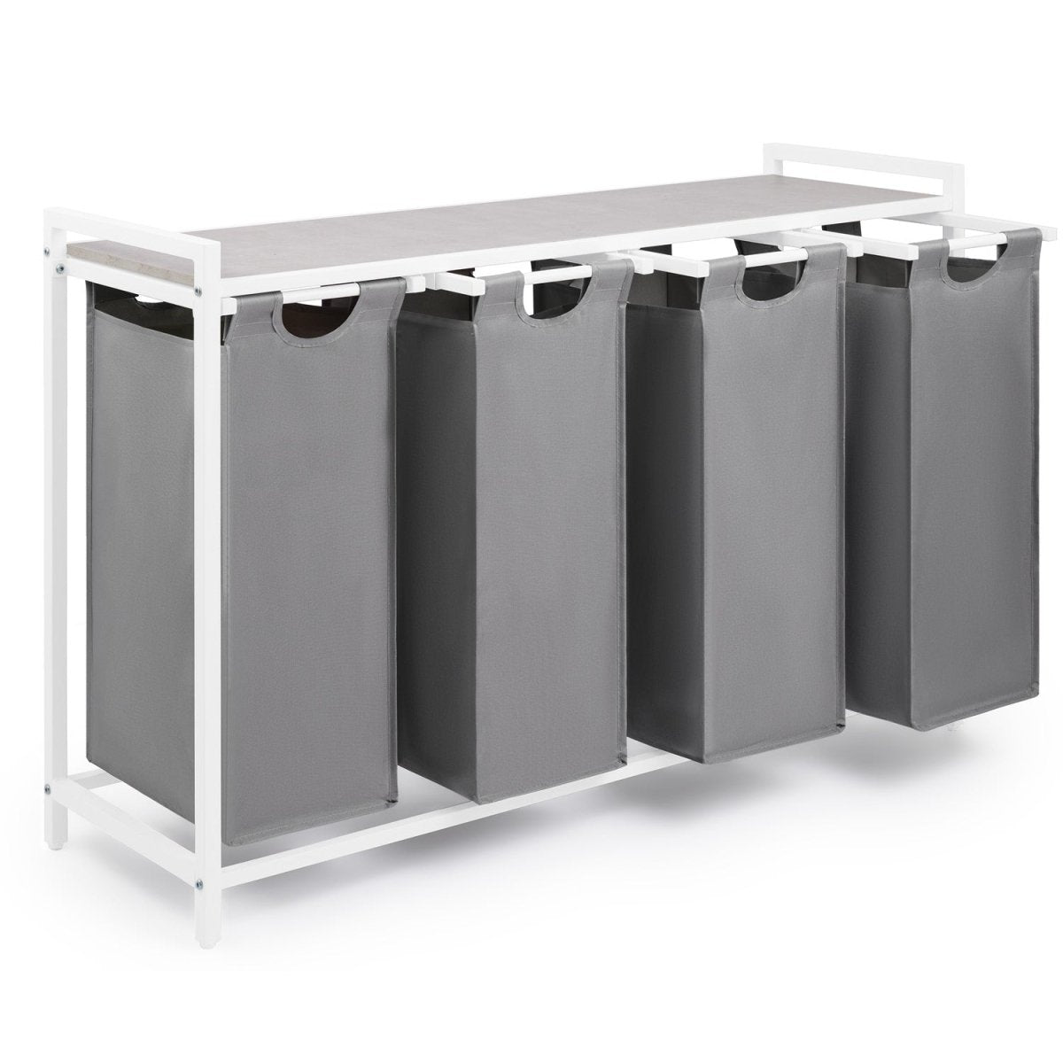 WÄSCHEKORB mit Metall - Rahme - Ablage & Beinen + 4 Verschiedenen Designs -