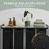 WÄSCHEKORB mit Metall - Rahme - Ablage & Beinen + 4 Verschiedenen Designs -