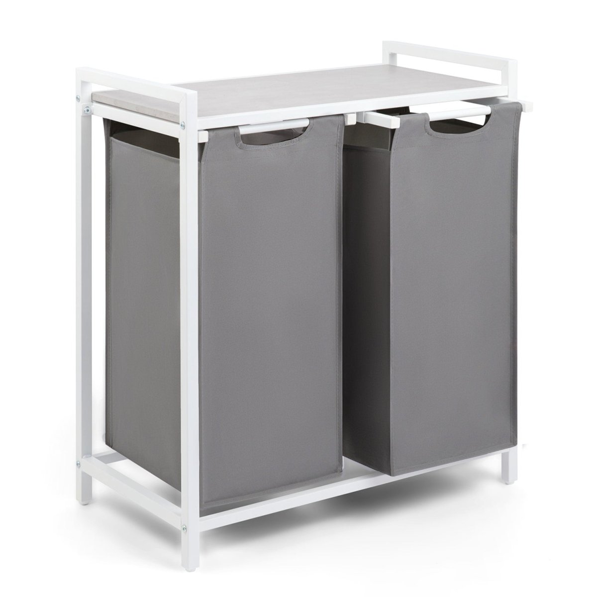 WÄSCHEKORB mit Metall - Rahme - Ablage & Beinen + 4 Verschiedenen Designs -