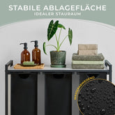WÄSCHEKORB mit Metall - Rahme - Ablage & Beinen + 4 Verschiedenen Designs -